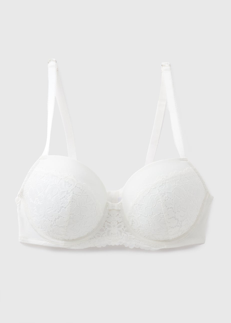 DD+ White Lace Padded Bra
