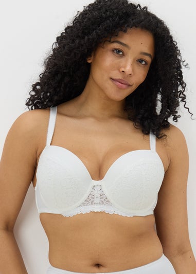 DD+ White Lace Padded Bra