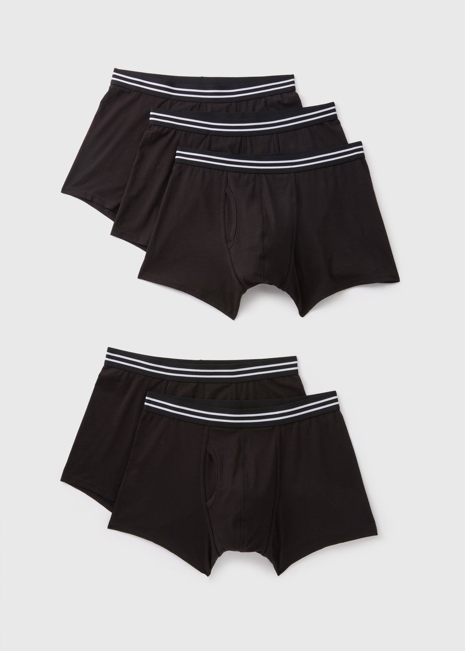 5 Pack Black Keyhole Boxers