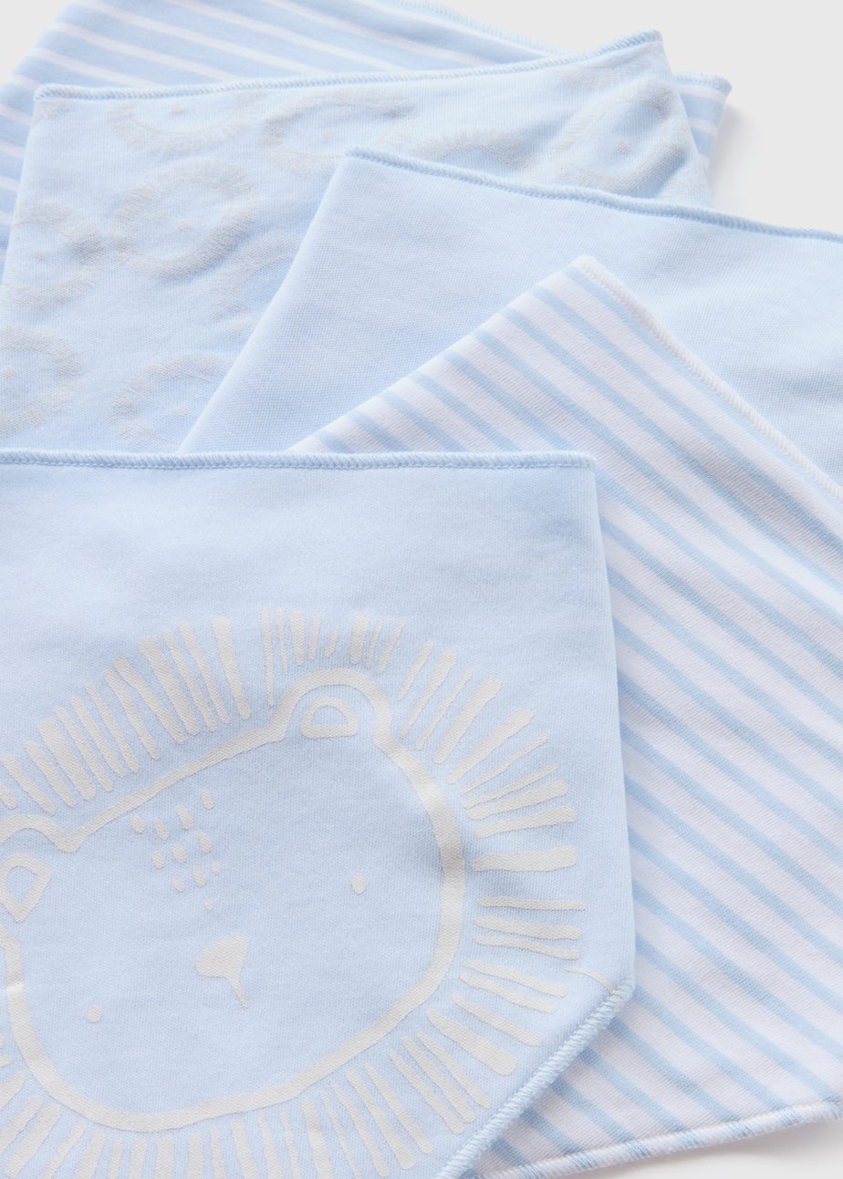 5 Pack Baby Blue Bandana Bibs