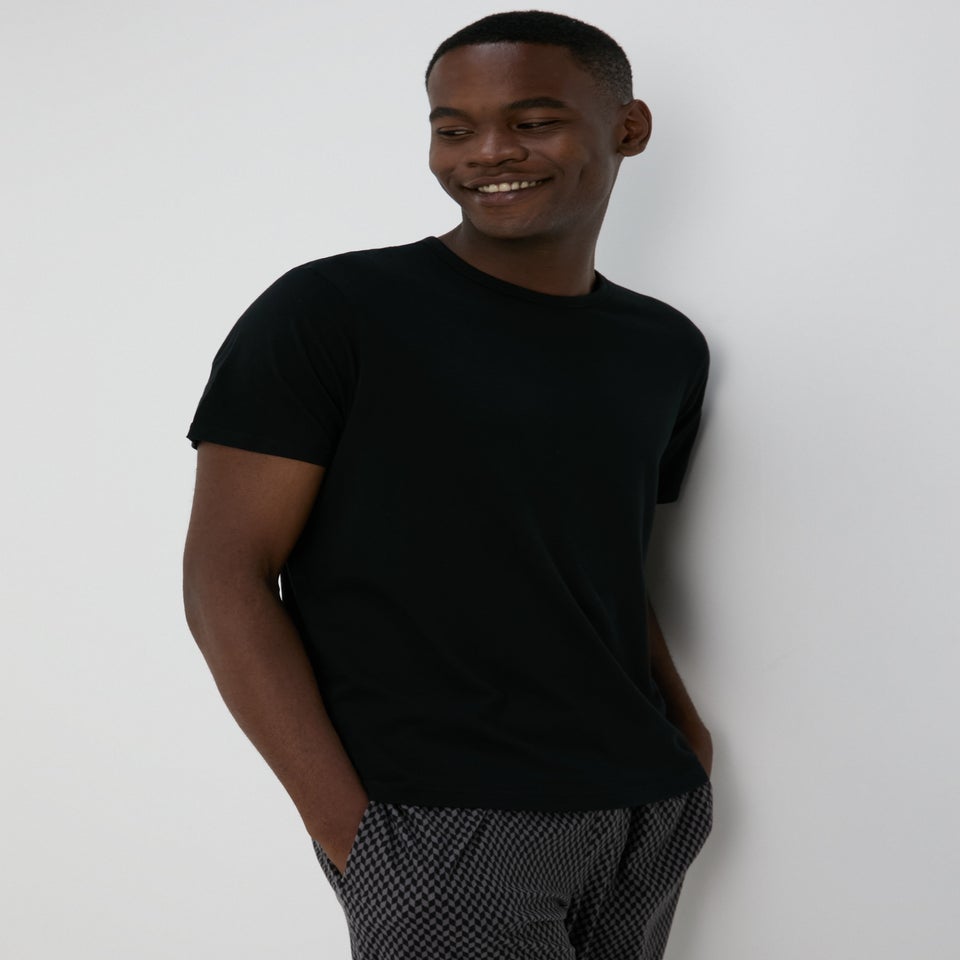 2 Pack Black Essential Crew Neck T-Shirts