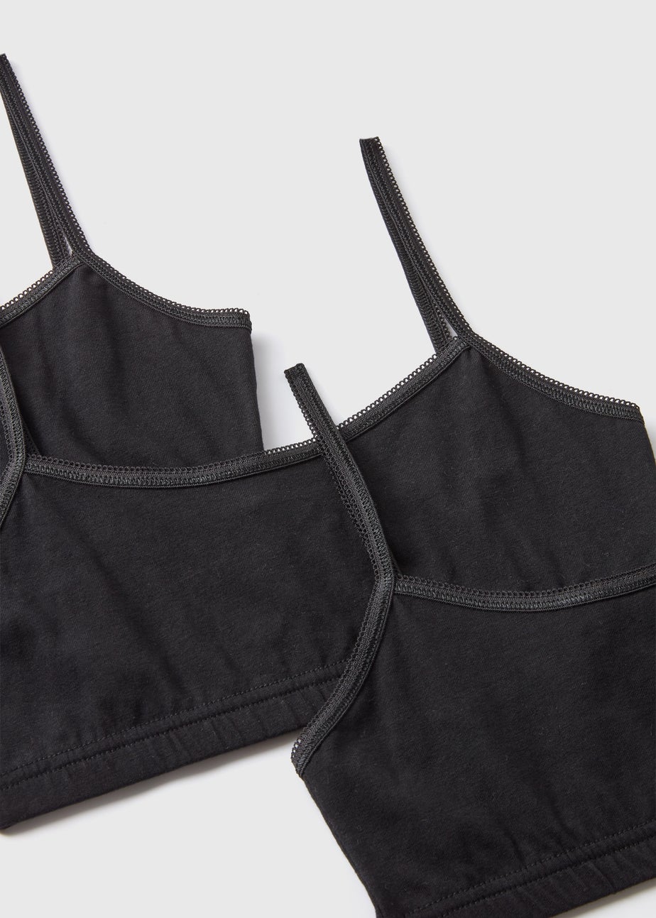 5 Pack Girls Black Crop Tops (Younger 6-Older 12yrs)