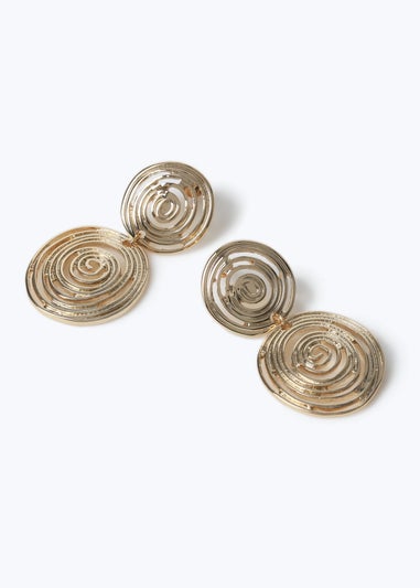 Muse Double Swirl Drop Earring Gold
