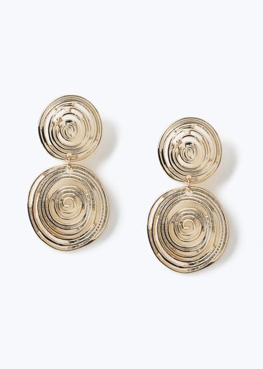 Muse Double Swirl Drop Earring Gold
