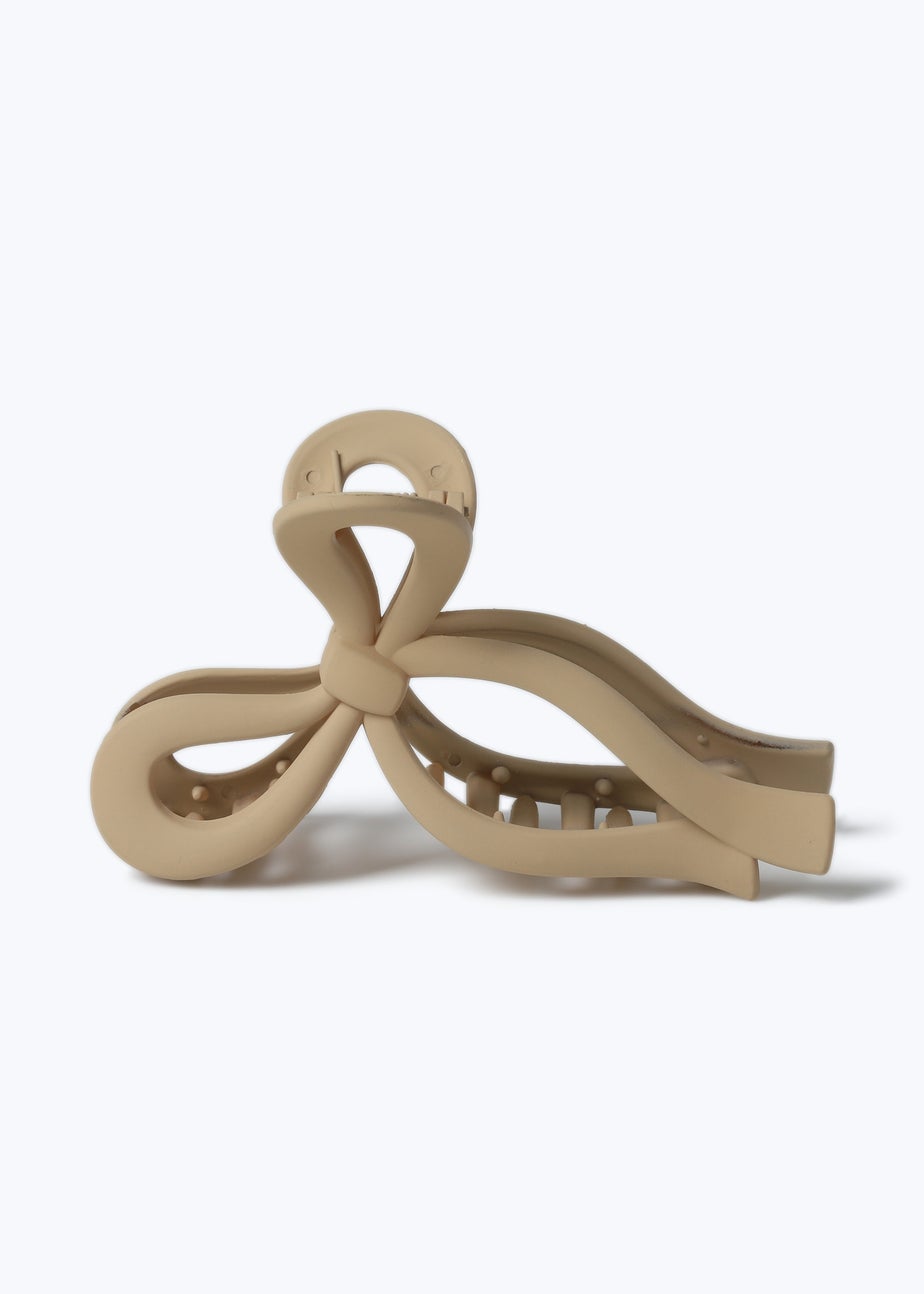 Muse Cream Plastic Bow Claw Clip