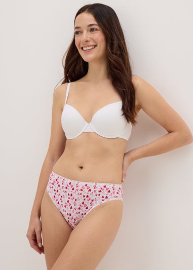 4 Pack Multicoloured Heart High Leg Knickers