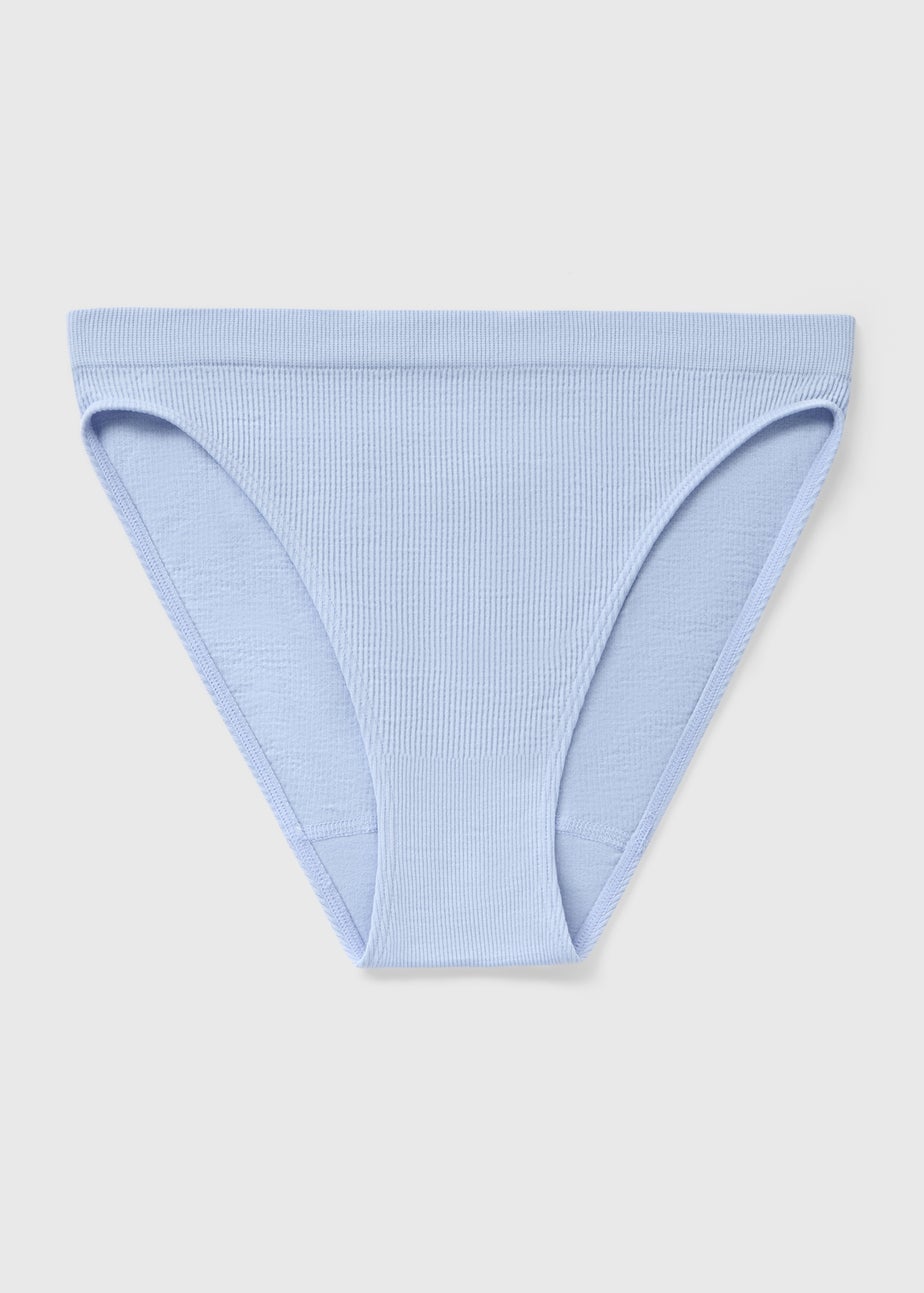 Blue Seamless High Leg Knickers