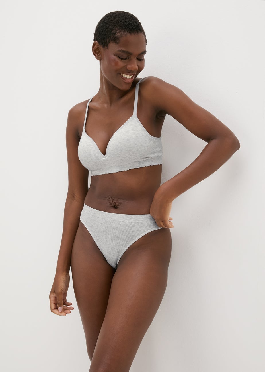 Grey Seamless Brazilian Knickers