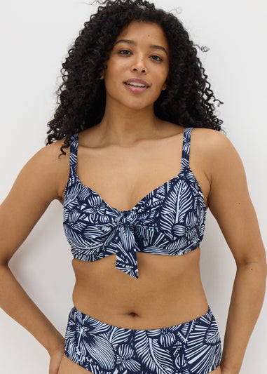 Navy Floral Midi Bikini Bottoms