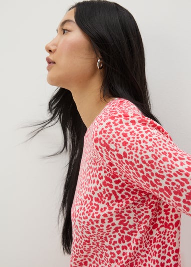 Coral Leopard Print Jumper