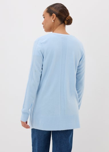 Pale Blue Ribbed Cardigan