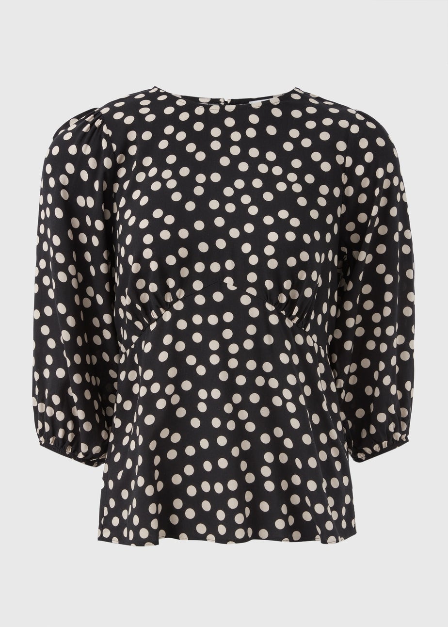 Black Spot Print Blouse