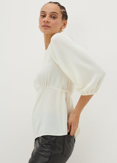 Cream 3/4 Sleeve Blouse