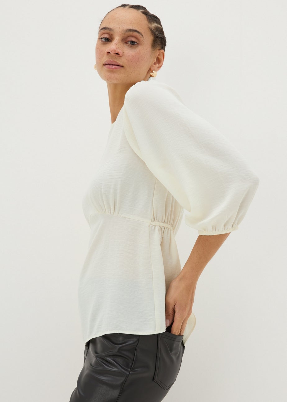 Cream 3/4 Sleeve Blouse