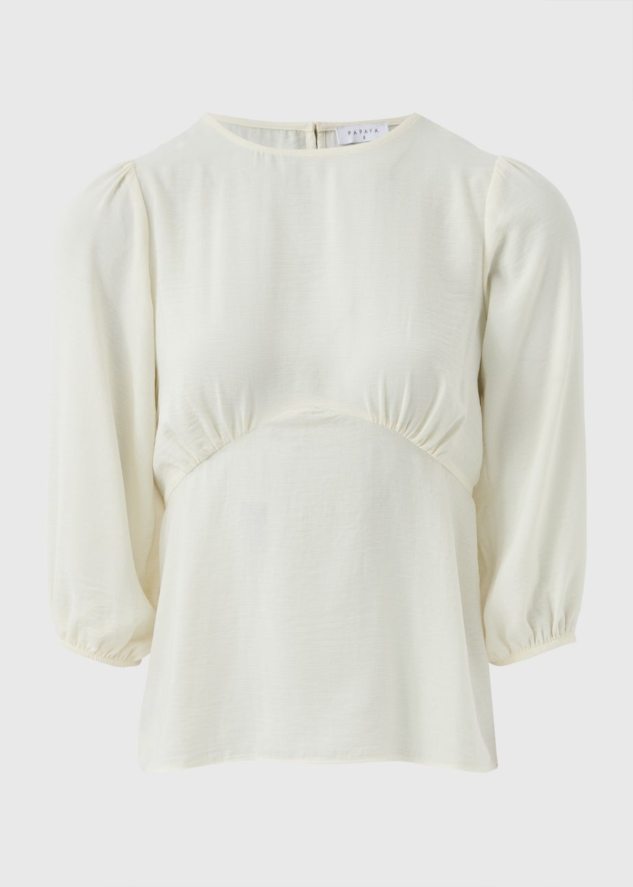 Cream 3/4 Sleeve Blouse