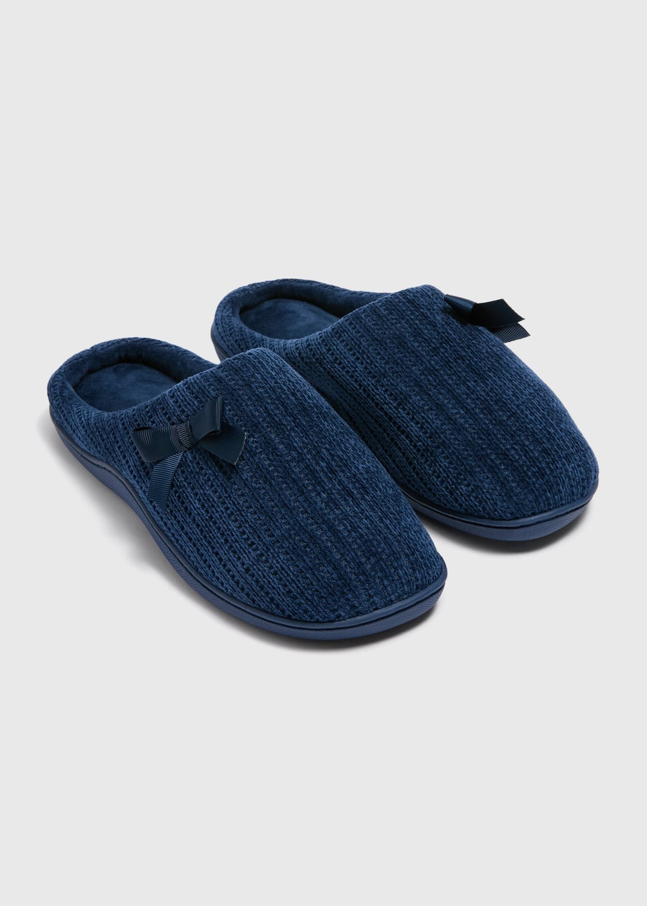 Navy Hidden Support Mule Slippers
