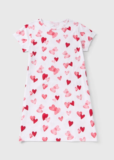 Cream Heart Print Nightie