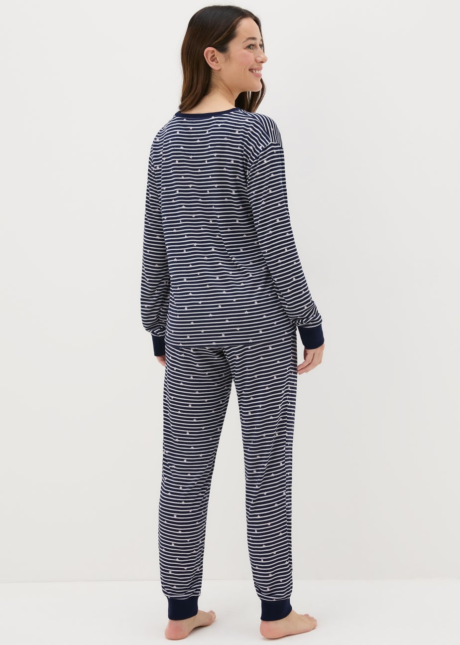 Navy Stripe & Star Pyjama Set