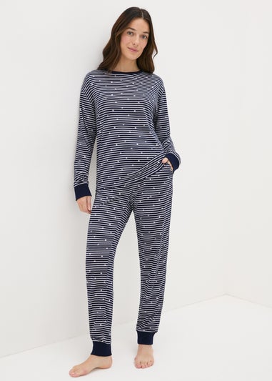 Navy Stripe & Star Pyjama Set