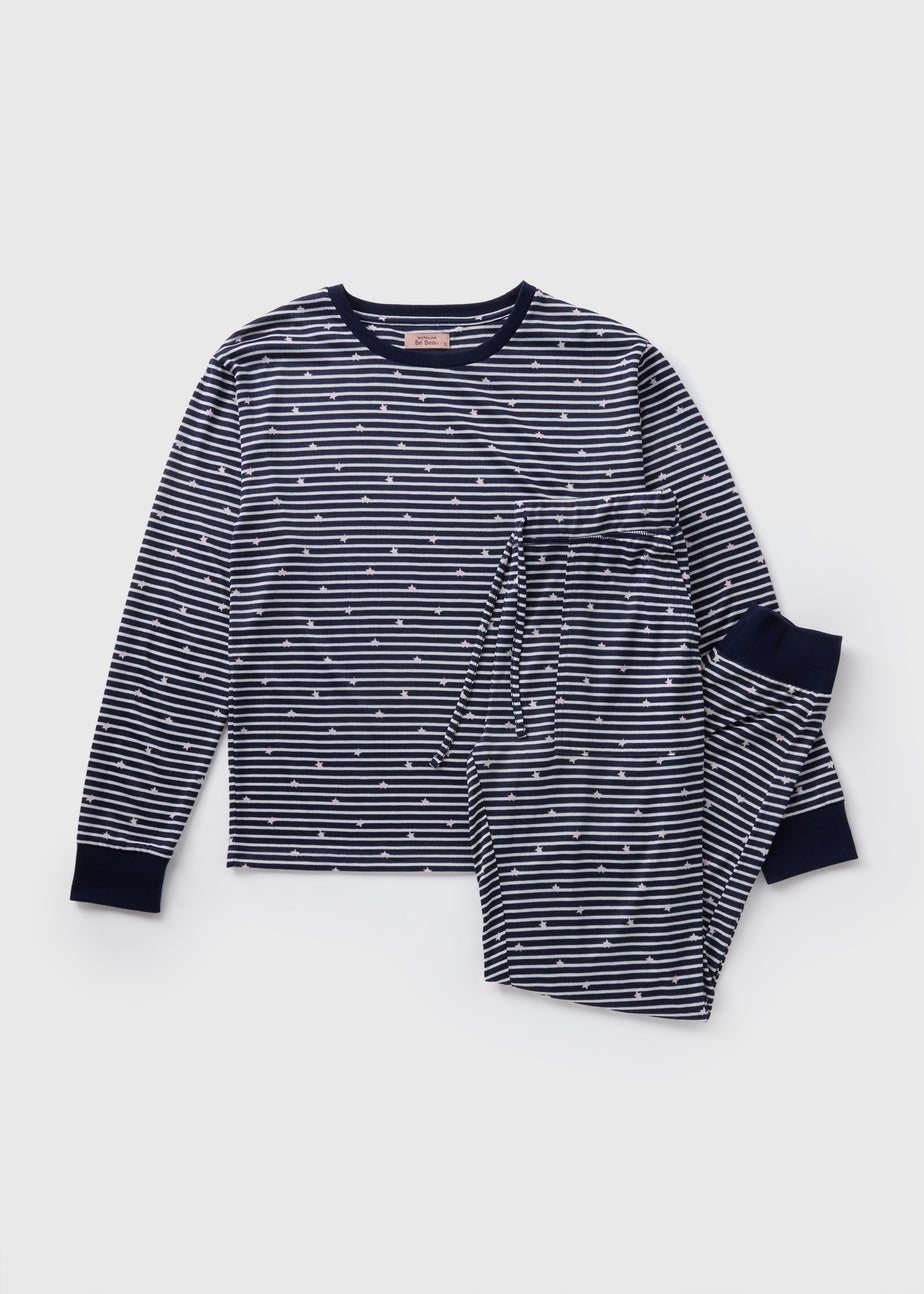 Navy Stripe & Star Pyjama Set