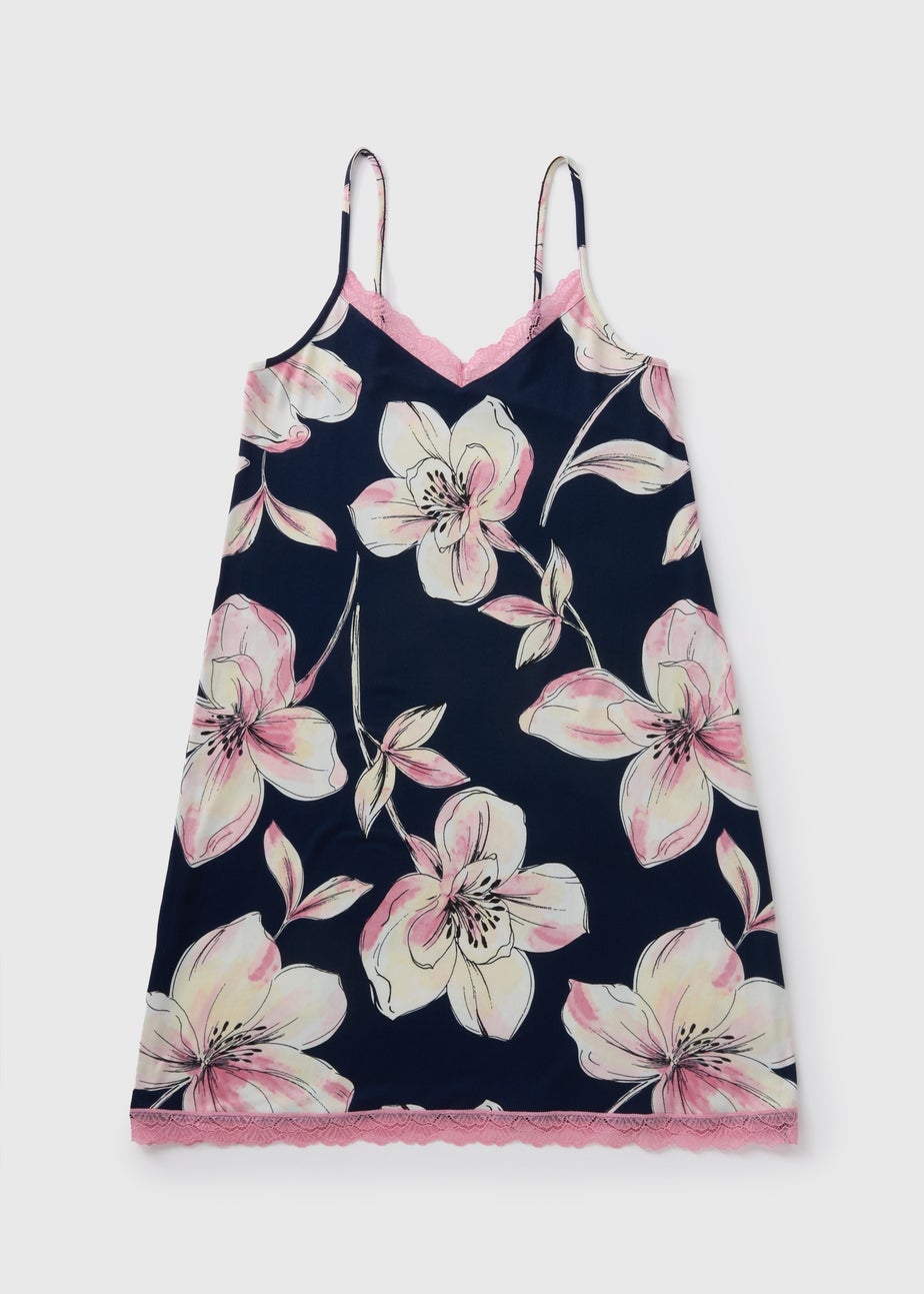 Navy Floral Chemise Nightie