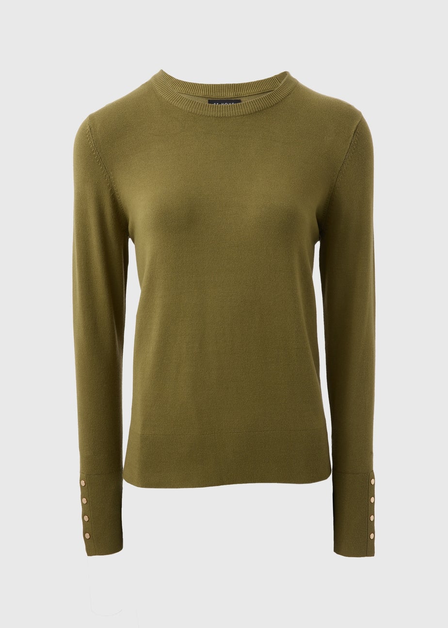 Et Vous Khaki Round Neck Jumper