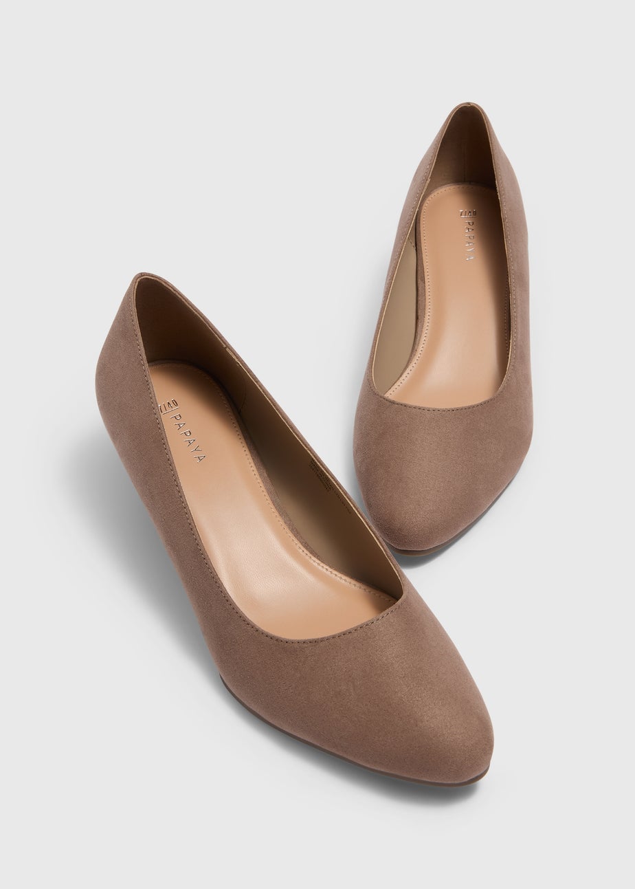 Taupe Wedge Court Heels