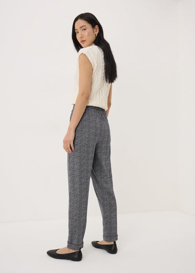 Black Monochrome Tapered Ponte Trousers