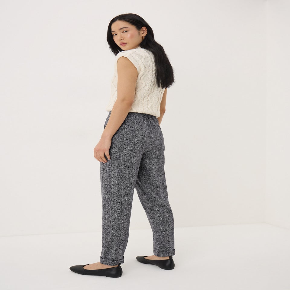 Black Monochrome Tapered Ponte Trousers