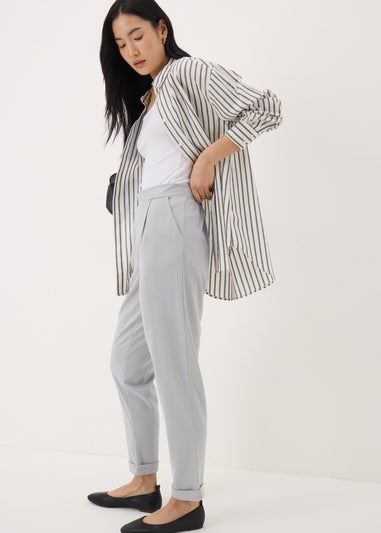 Grey Tapered Ponte Trousers