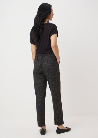 Brown Animal Tapered Ponte Trousers