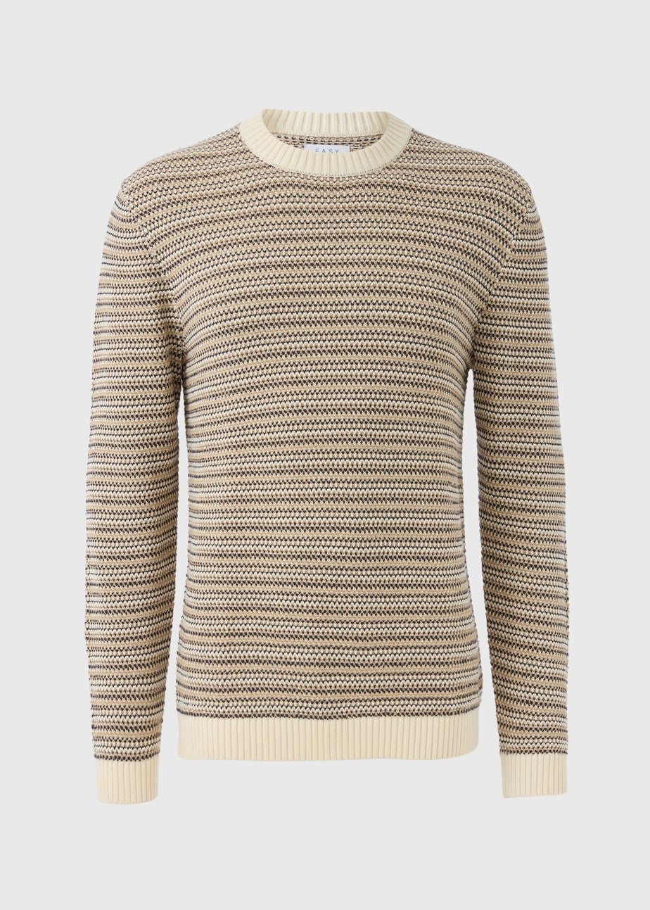 Ecru Stitch Stripe Knit Jumper