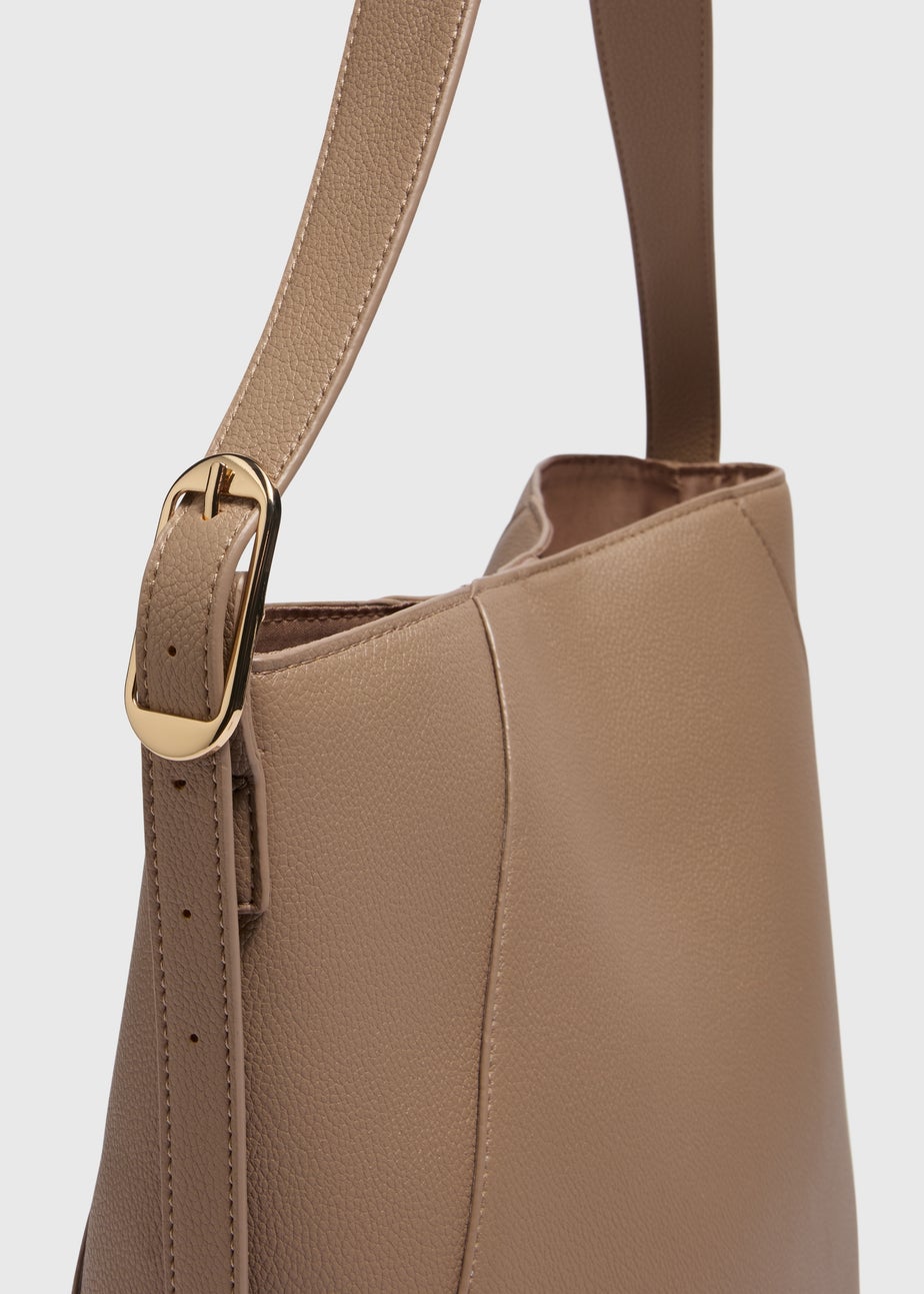 Tan Bucket Tote Bag