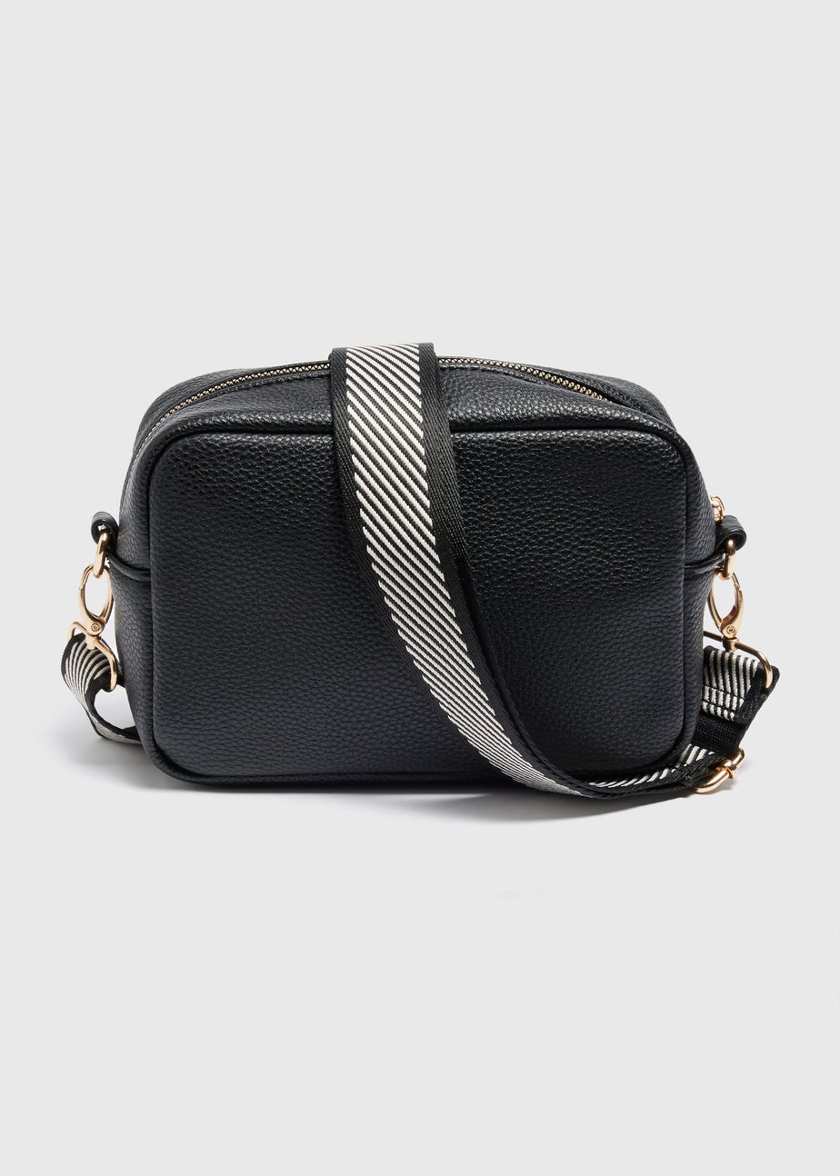 Black Faux Leather Camera Bag