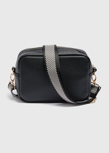 Black Faux Leather Camera Bag