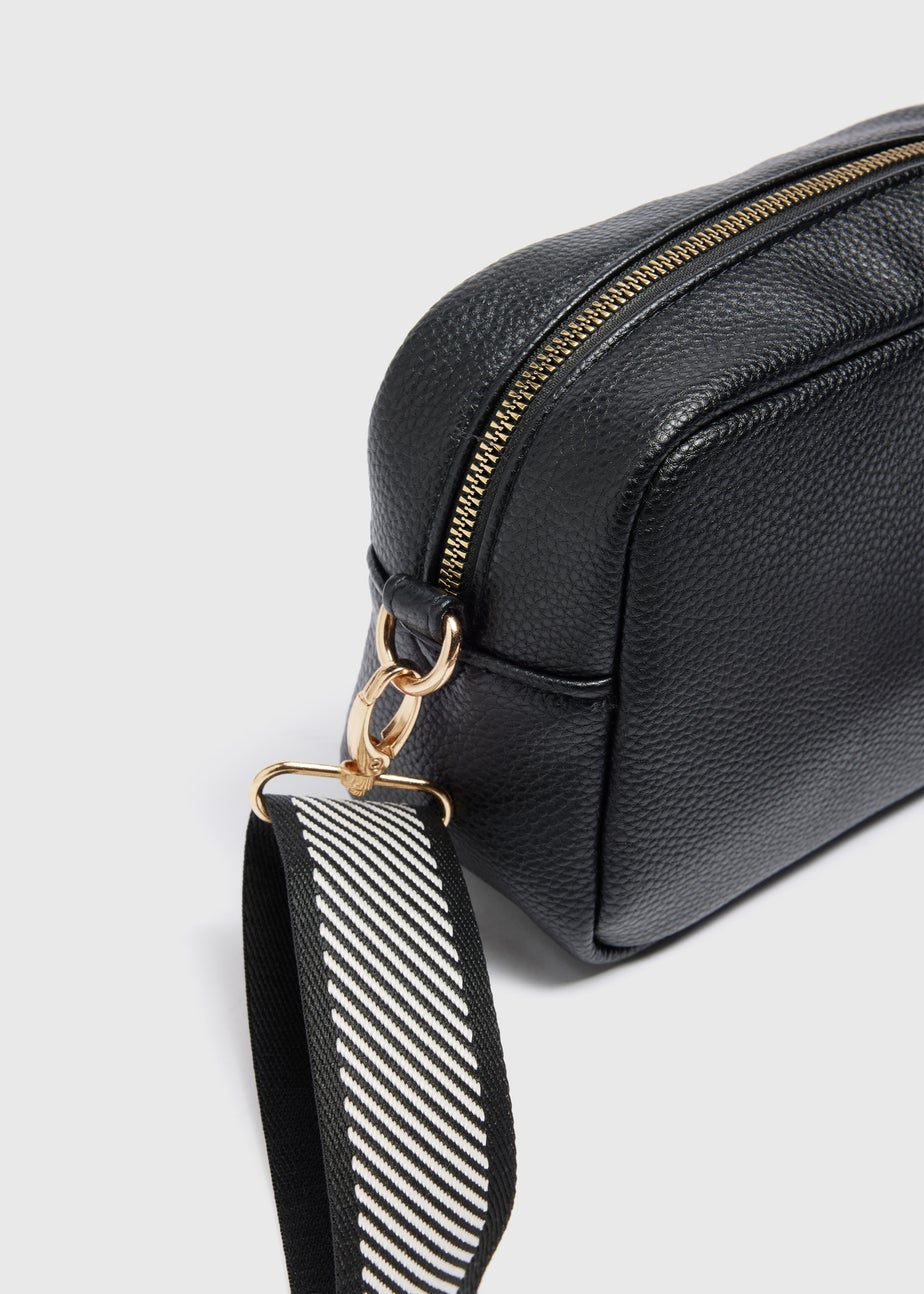 Black Faux Leather Camera Bag