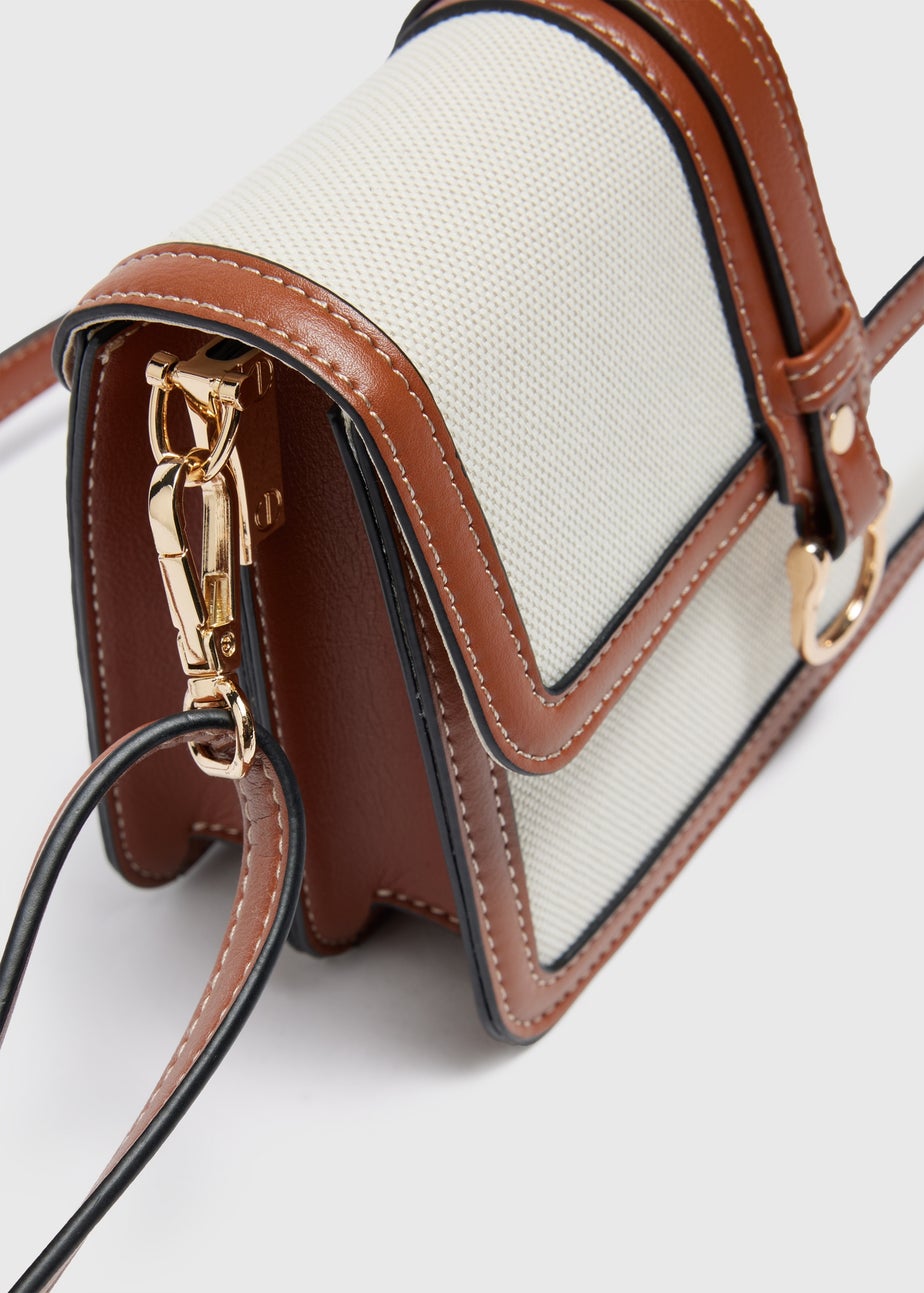 Tan Canvas Crossbody Bag