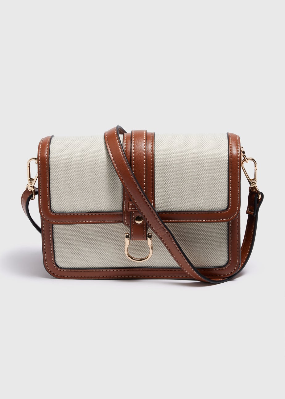 Tan Canvas Crossbody Bag