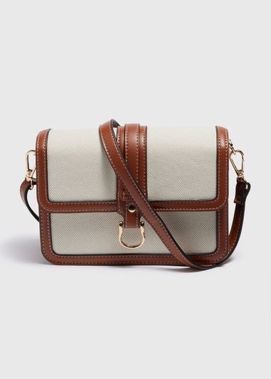 Tan Canvas Crossbody Bag