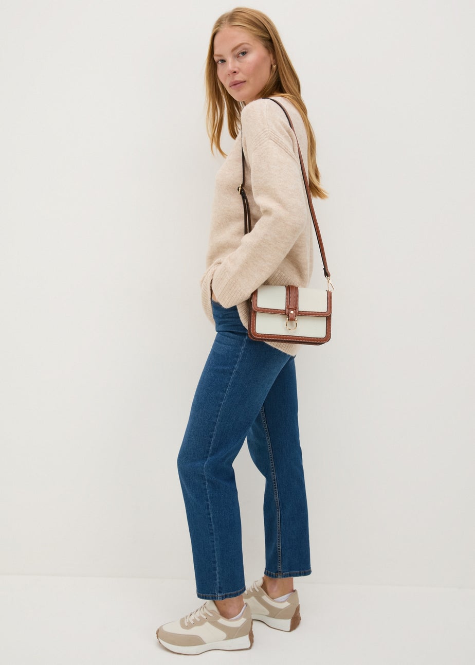 Tan Canvas Crossbody Bag