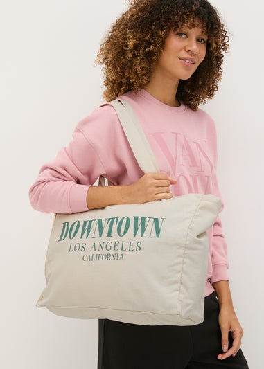 Natural Downtown LA Canvas Tote Bag