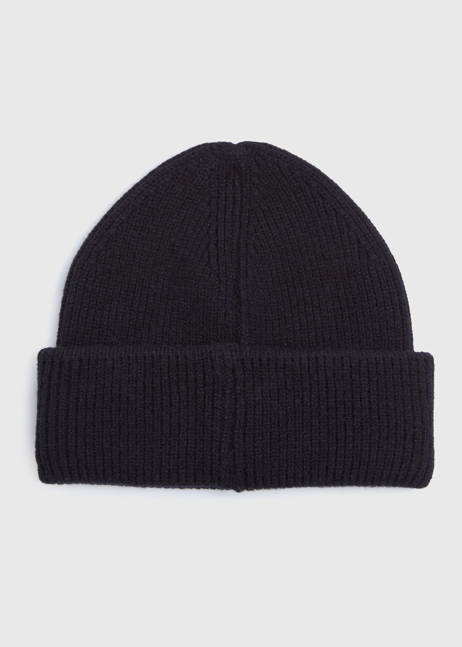Black Ribbed Beanie