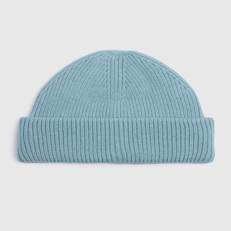Blue Ribbed Beanie