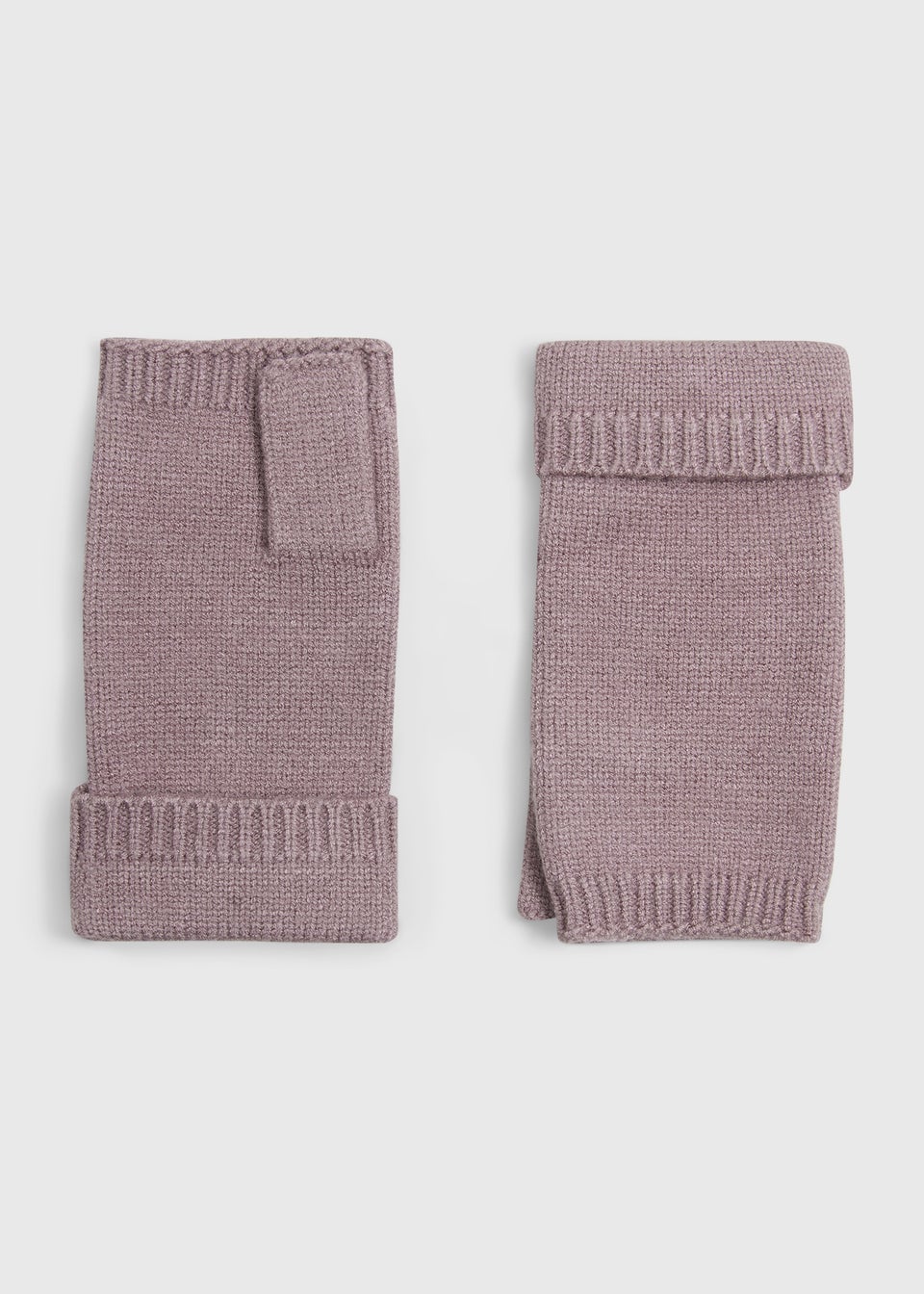 2 Pack Purple & Black Ribbed Fingerless Gloves