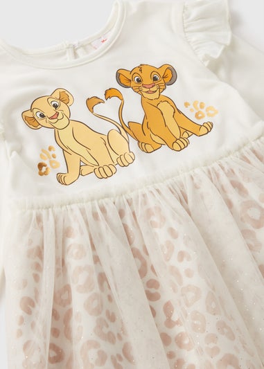 The Lion King Girls Cream Simba Mesh Dress (1-7yrs)