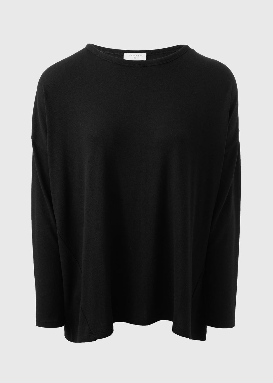 Black Crew Neck Long Sleeved Top