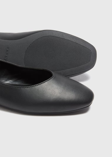 Black Square Toe Ballet Flats