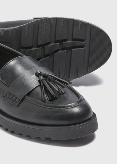Black Chunky Tassel Loafers
