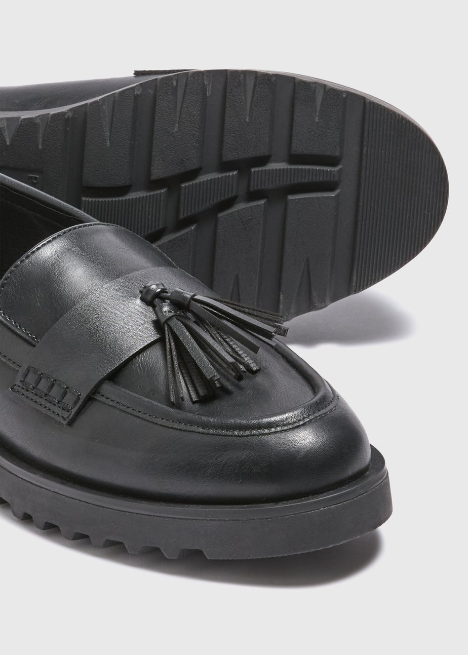 Black Chunky Tassel Loafers