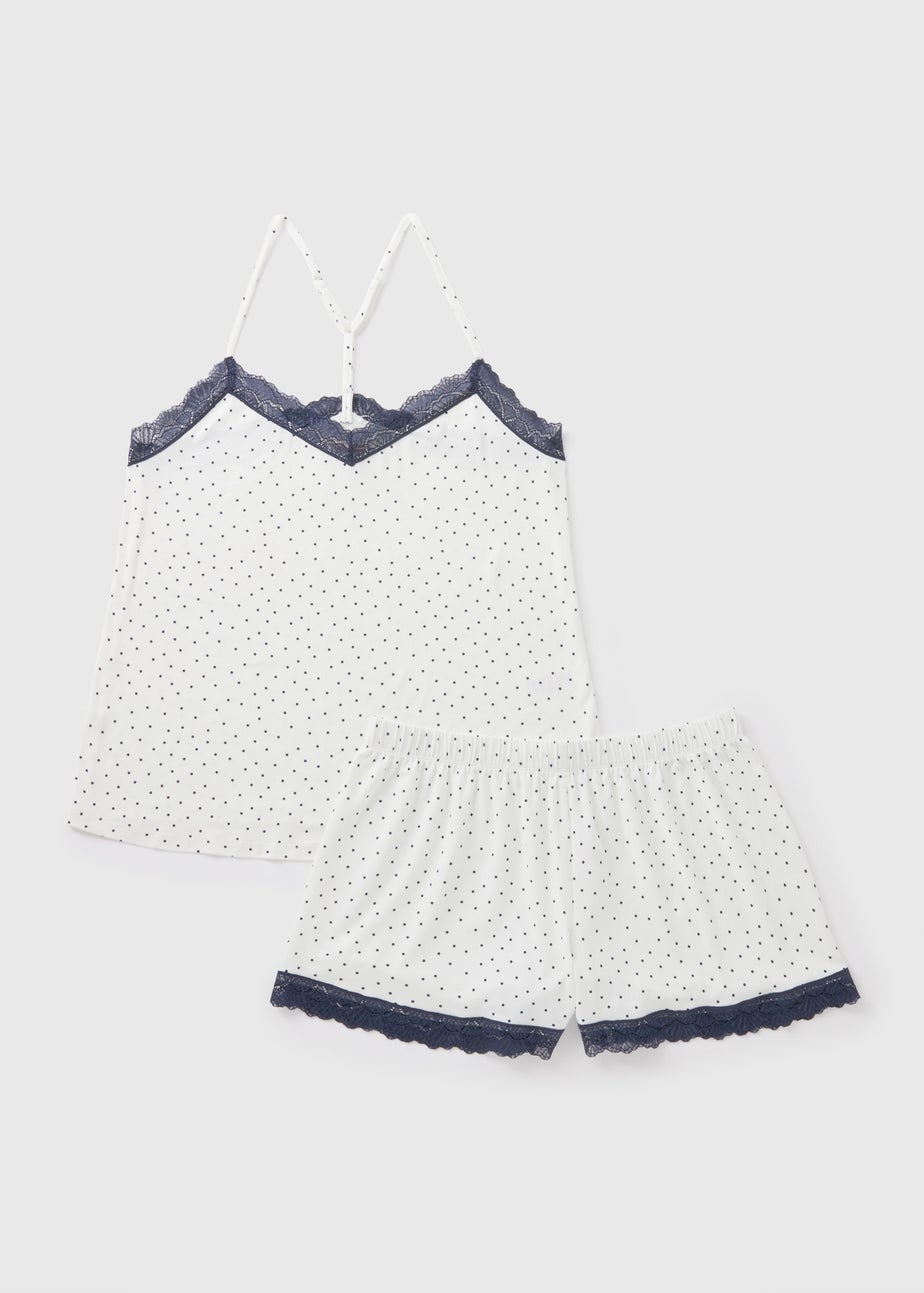 Cream Spot Cami Pyjama Shorts Set